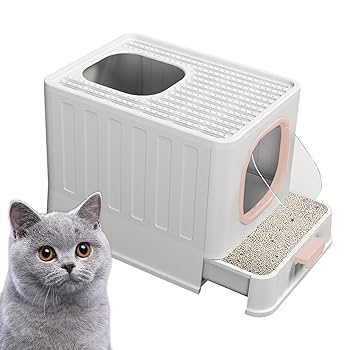 Amazon | Patonde 蓋付き砂箱、大きなカバー付き猫砂箱 - カバー
